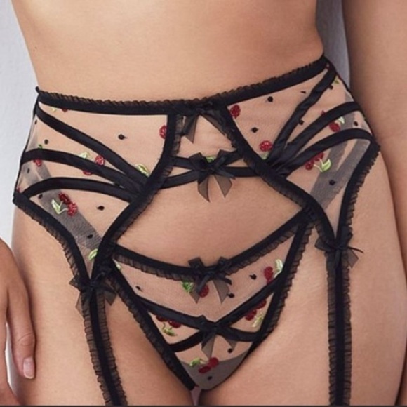 For Love And Lemons Other - New! for love and lemons cherry embroidered garter belt black 31283
